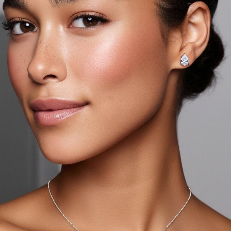 The Charlotte Pear Cut Moissanite Earrings