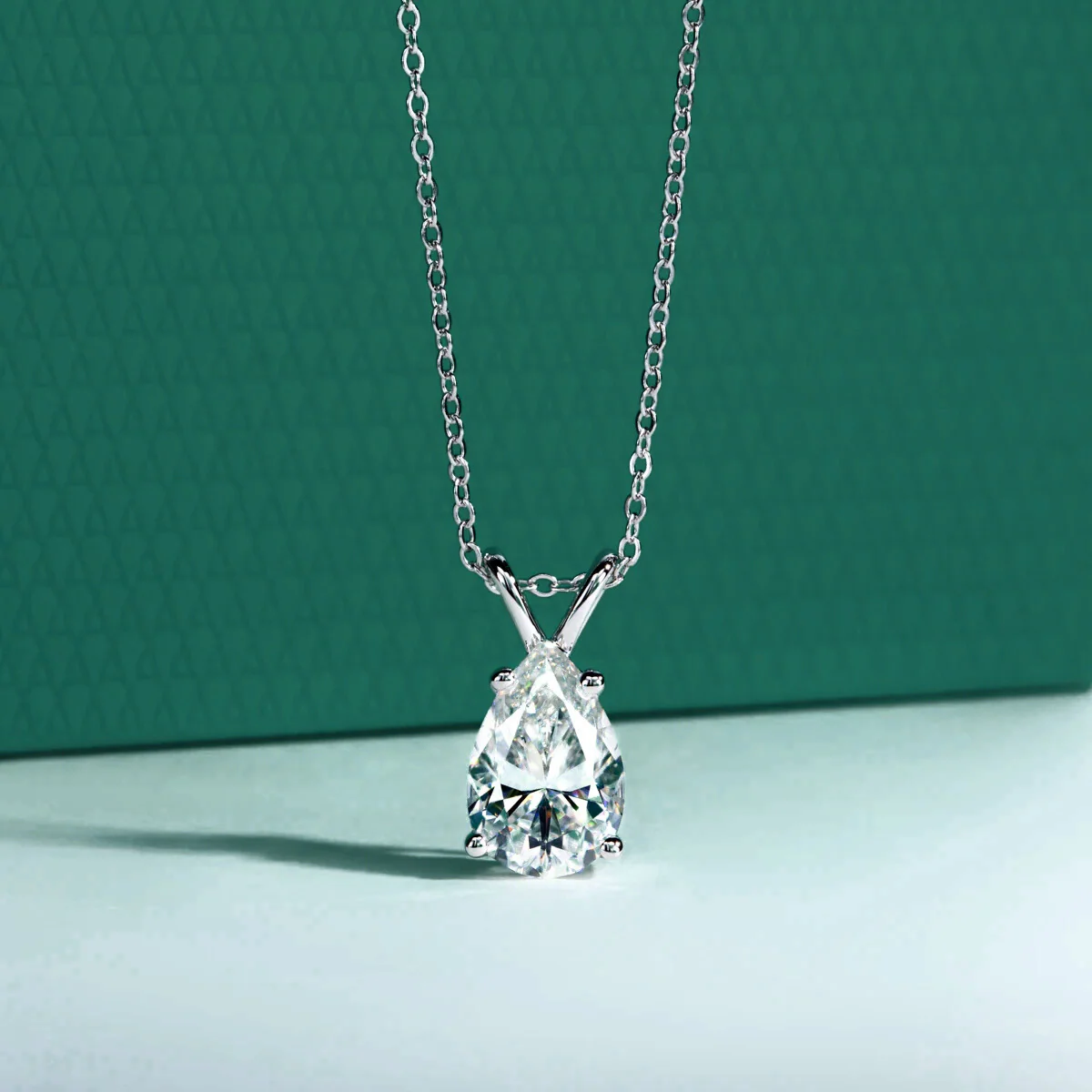 The Charlotte Pear Cut Moissanite Necklace