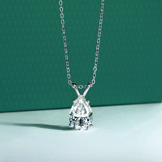 The Charlotte Pear Cut Moissanite Necklace