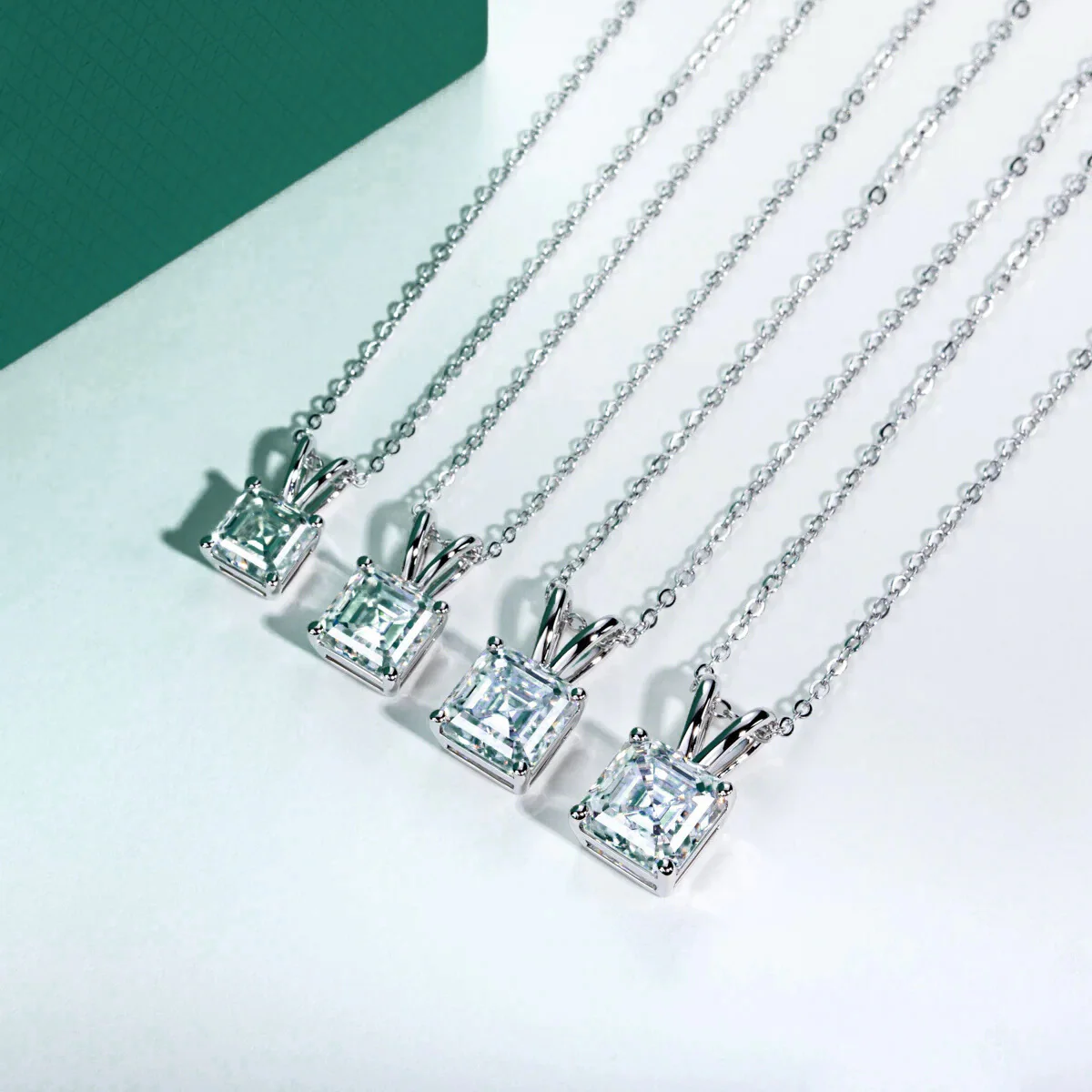 The Alexandra Asscher Cut Moissanite Necklace