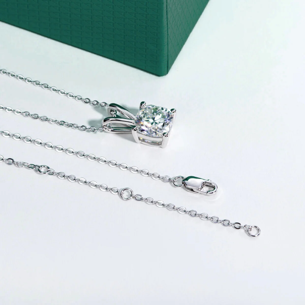 The Lucy Cushion Cut Moissanite Necklace