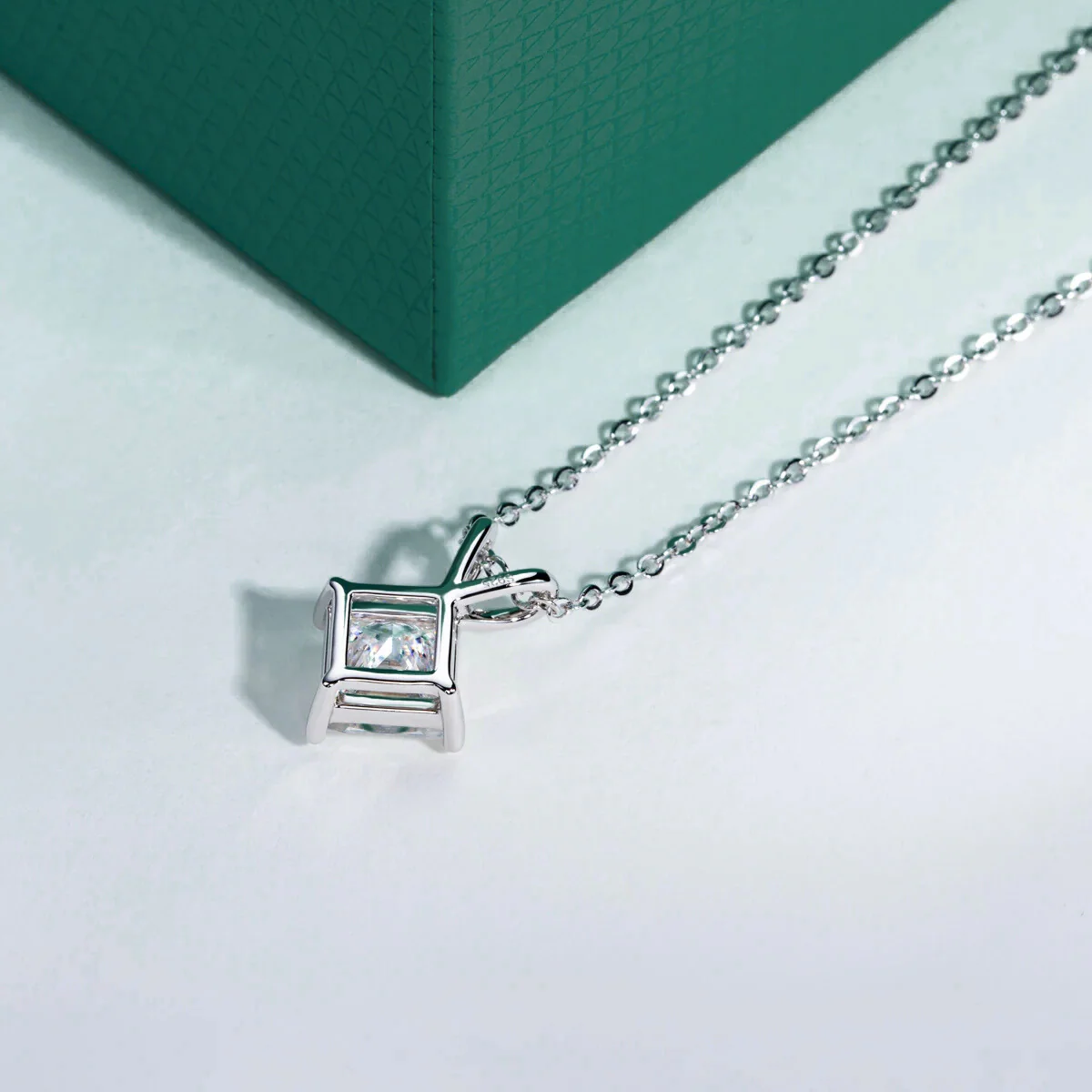 The Aurora Princess Cut Moissanite Necklace