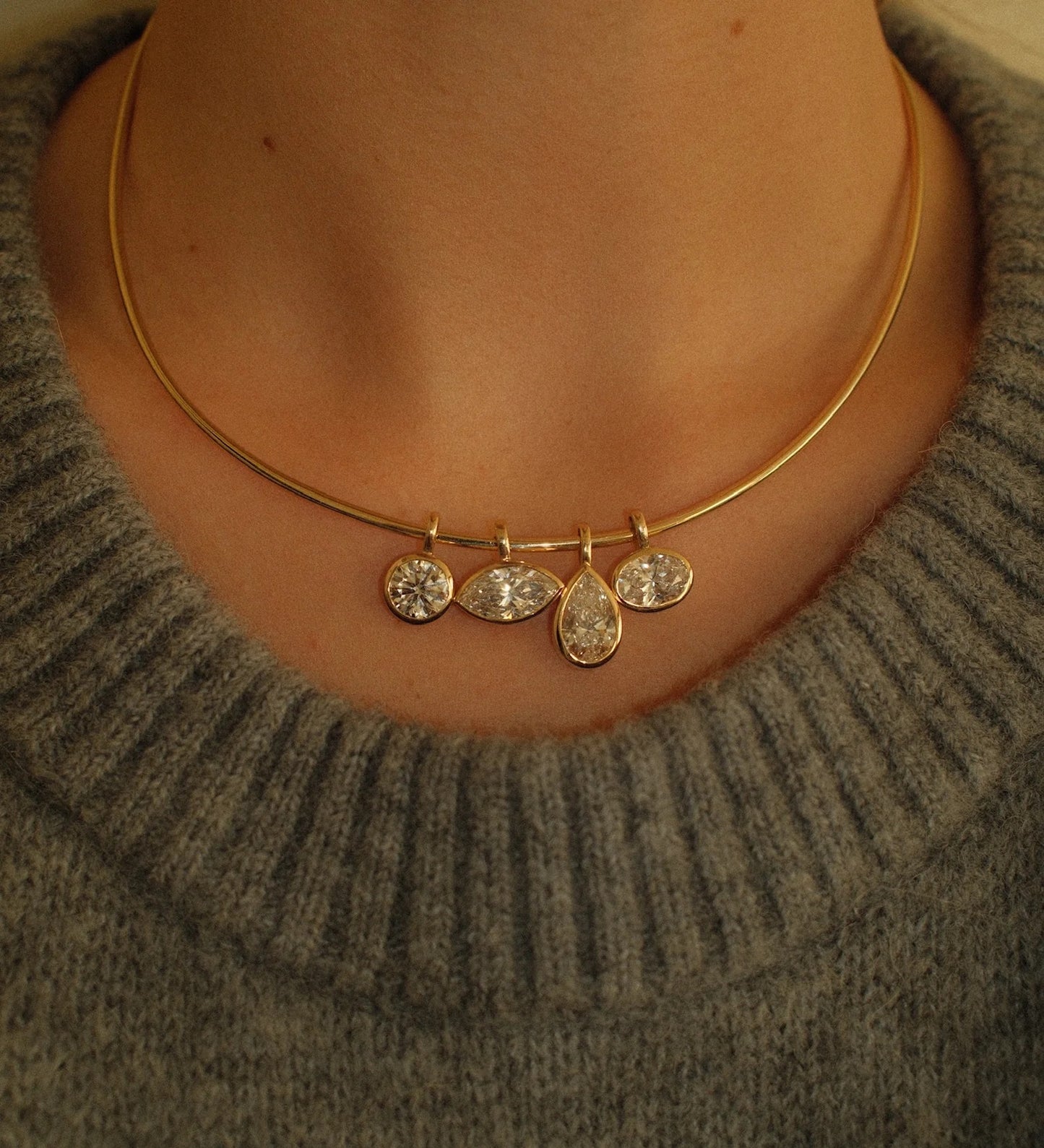 Signature Pear Diamond Bezel Pendant