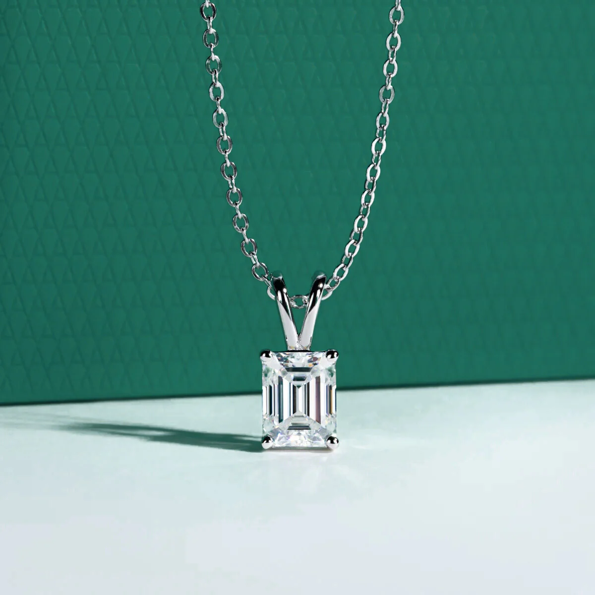 The Louise Emerald Cut Moissanite Necklace