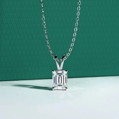 The Louise Emerald Cut Moissanite Necklace