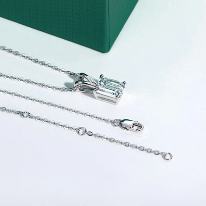 The Louise Emerald Cut Moissanite Necklace