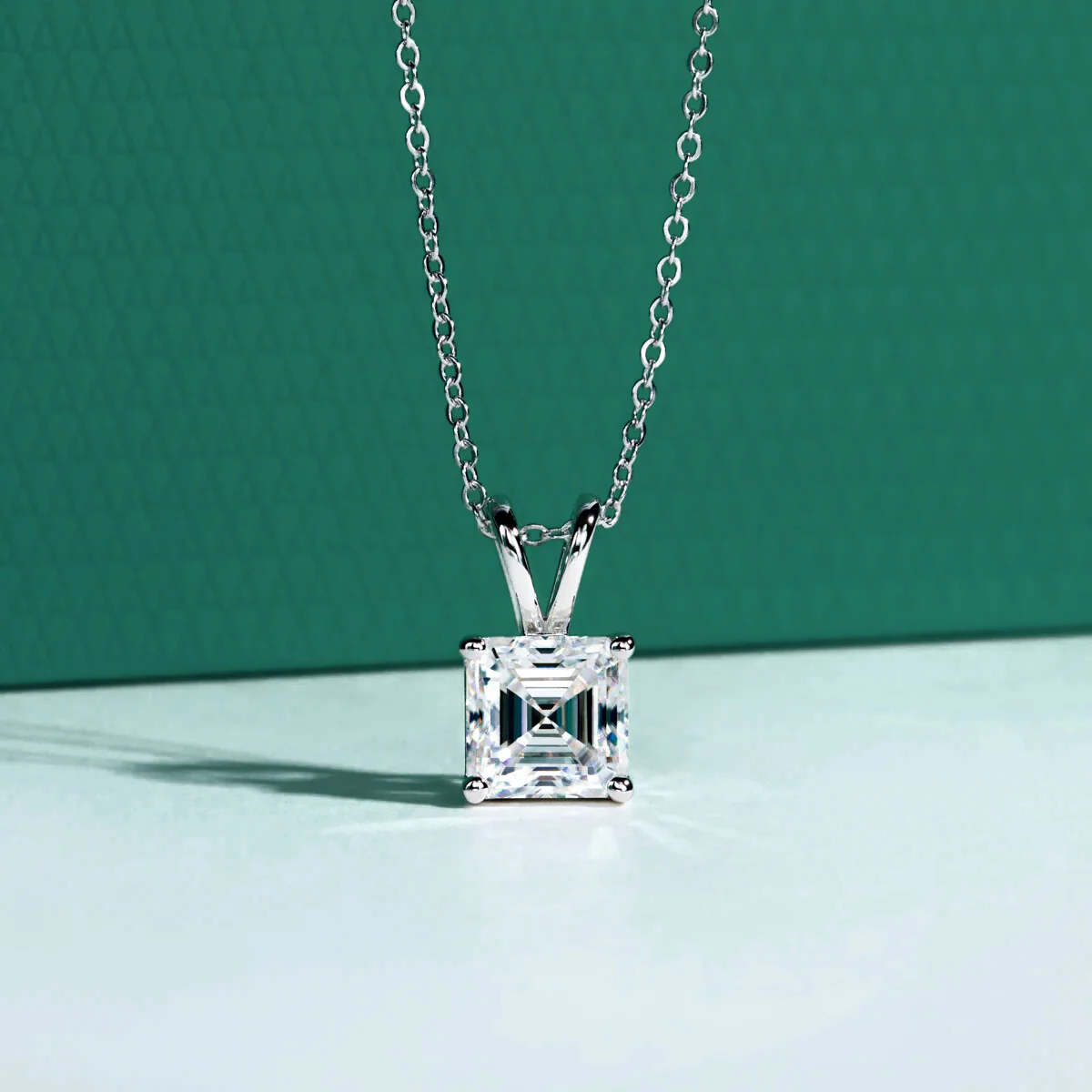 The Alexandra Asscher Cut Moissanite Necklace