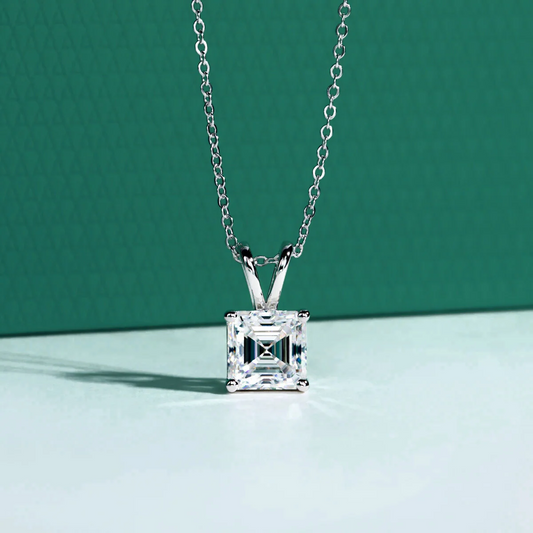 The Alexandra Asscher Cut Moissanite Necklace