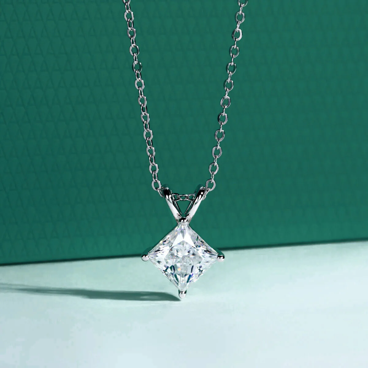 The Aurora Princess Cut Moissanite Necklace