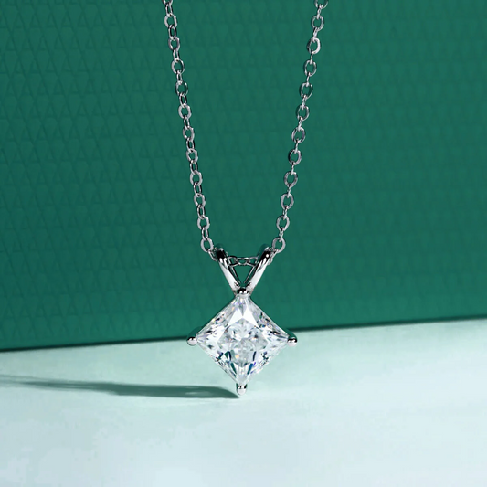 The Aurora Princess Cut Moissanite Necklace
