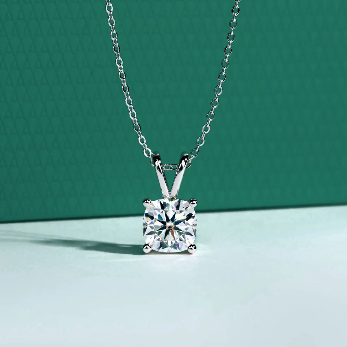 The Lucy Cushion Cut Moissanite Necklace