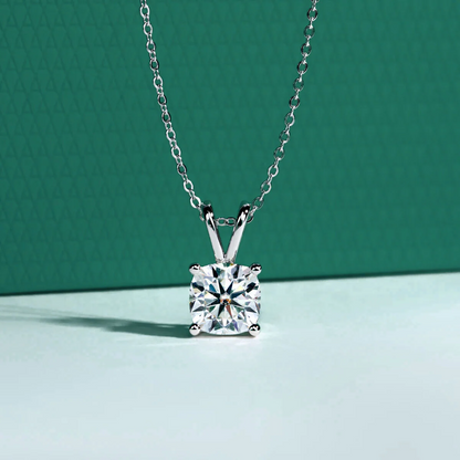 The Lucy Cushion Cut Moissanite Necklace