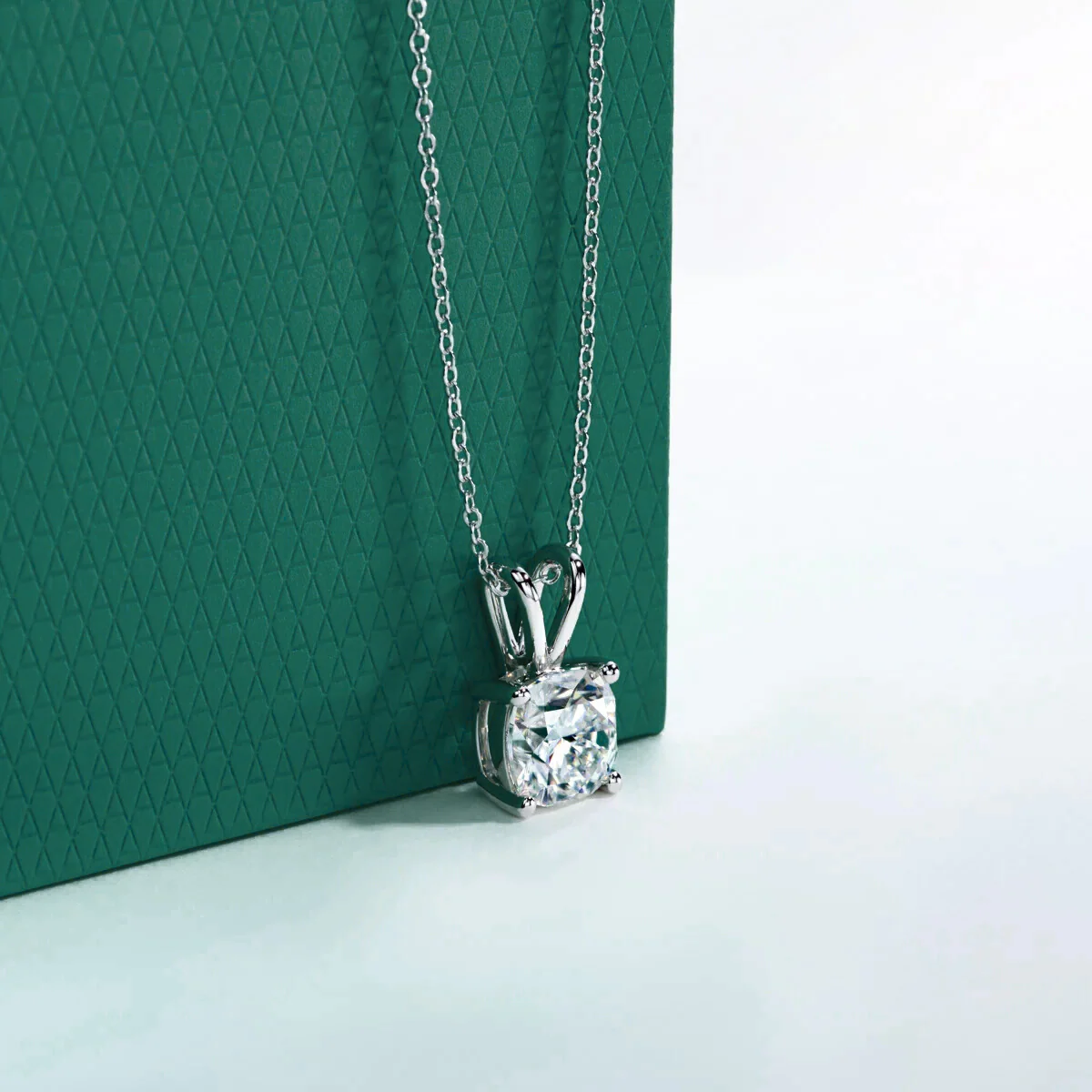 The Lucy Cushion Cut Moissanite Necklace