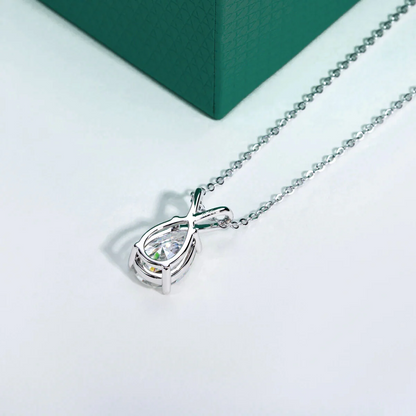 The Charlotte Pear Cut Moissanite Necklace