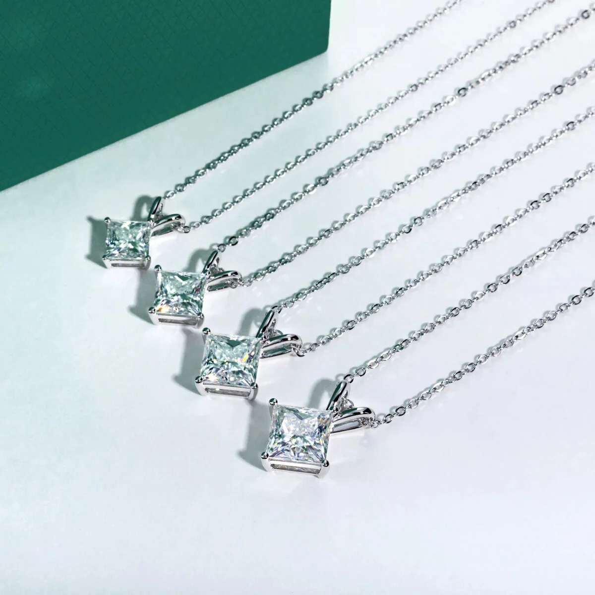 The Aurora Princess Cut Moissanite Necklace