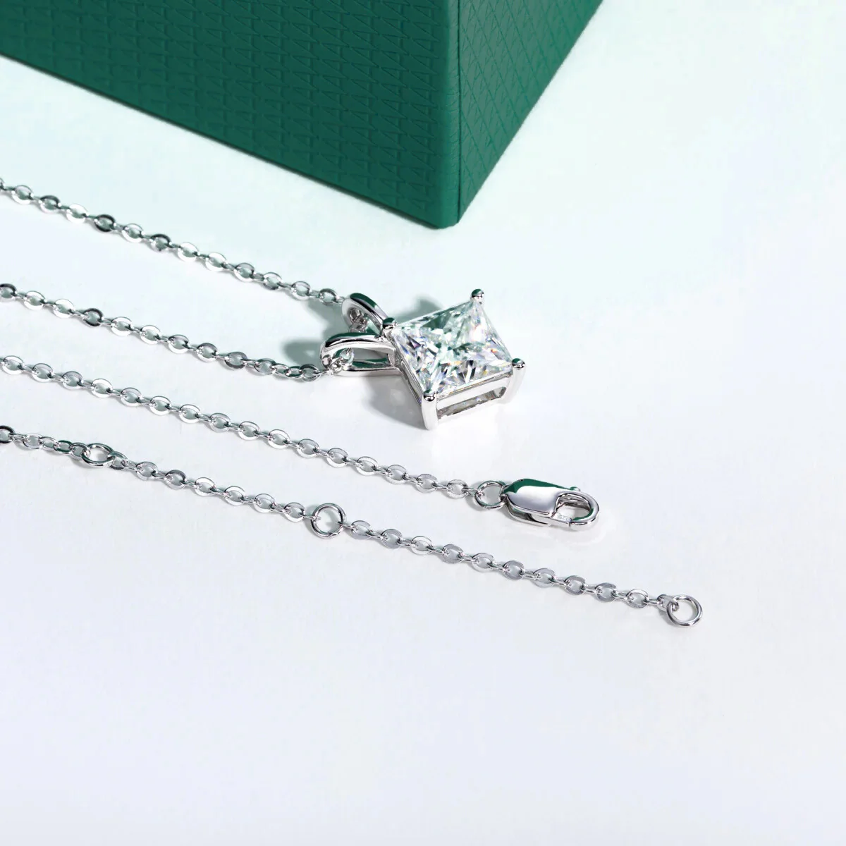The Aurora Princess Cut Moissanite Necklace