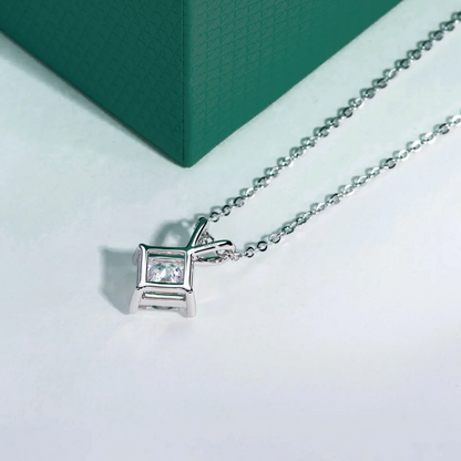 The Aurora Princess Cut Moissanite Necklace