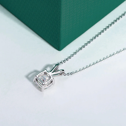 The Lucy Cushion Cut Moissanite Necklace