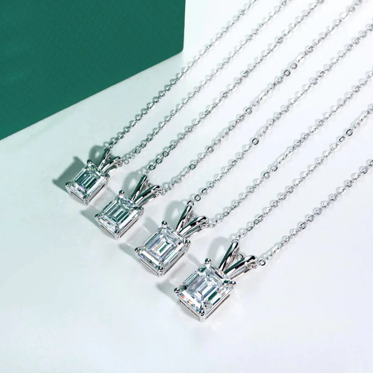The Louise Emerald Cut Moissanite Necklace